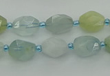 CNG6920 15.5 inches 8*12mm - 12*16mm faceted nuggets aquamarine beads