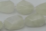 CNG6926 12*16mm - 15*25mm faceted nuggets white moonstone beads