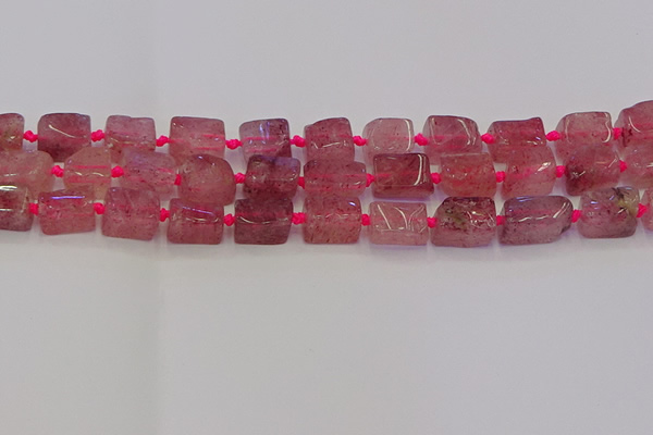 CNG6930 15.5 inches 5*8mm - 8*12mm nuggets strawberry quartz beads