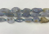 CNG6950 15.5 inches 18*20mm - 22*30mm freeform blue chalcedony beads