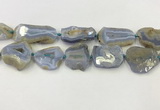 CNG6951 15.5 inches 22*30mm - 30*40mm freeform blue chalcedony beads