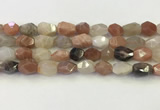 CNG6966 10*12mm - 11*16mm faceted nuggets mixed moonstone beads