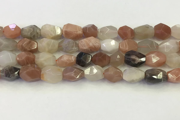 CNG6966 10*12mm - 11*16mm faceted nuggets mixed moonstone beads