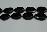 CNG7085 15.5 inches 25*35mm - 35*45mm faceted freeform black agate beads