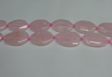 CNG7088 15.5 inches 25*35mm - 35*45mm faceted freeform rose quartz beads