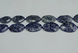 CNG7094 25*35mm - 35*45mm faceted freeform blue spot stone beads