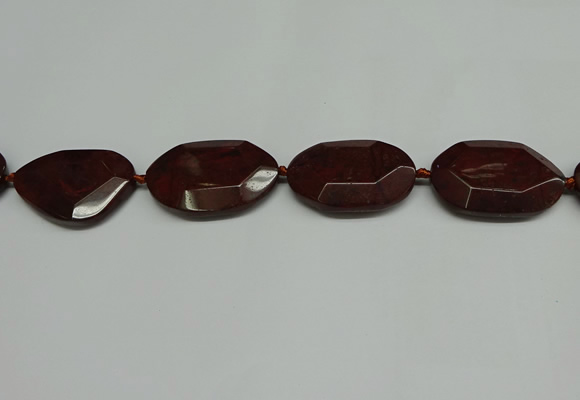 CNG7107 25*35mm - 35*45mm faceted freeform brecciated jasper beads