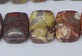 CNG7120 10*18mm freeform double drilled birdeye rhyolite beads