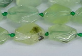 CNG7133 15.5 inches 6*10mm - 10*14mm faceted nuggets prehnite beads