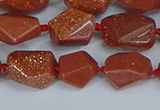 CNG7135 15.5 inches 6*10mm - 10*14mm faceted nuggets glodstone beads