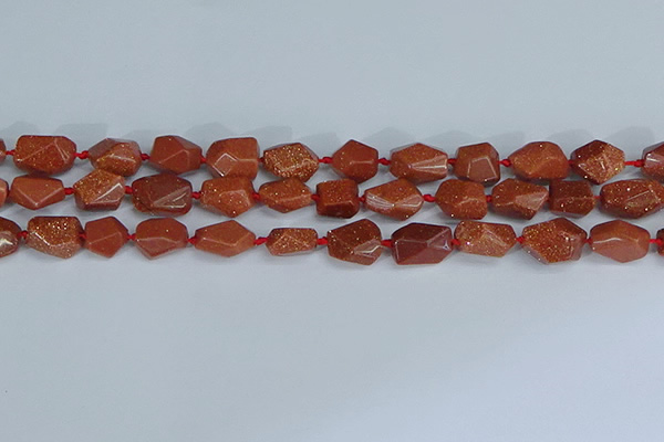 CNG7135 15.5 inches 6*10mm - 10*14mm faceted nuggets glodstone beads