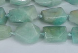 CNG7136 6*10mm - 10*14mm faceted nuggets Brazilian amazonite beads