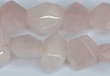 CNG7145 15.5 inches 8*12mm - 13*18mm faceted nuggets rose quartz beads