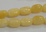 CNG716 15.5 inches 10*14mm nuggets rice yellow jade beads wholesale