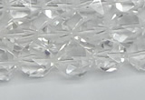 CNG7211 15.5 inches 8mm faceted nuggets white crystal beads