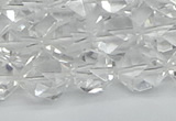 CNG7212 15.5 inches 10mm faceted nuggets white crystal beads