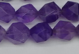 CNG7223 15.5 inches 12mm faceted nuggets amethyst gemstone beads