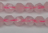 CNG7226 15.5 inches 8mm faceted nuggets rose quartz beads