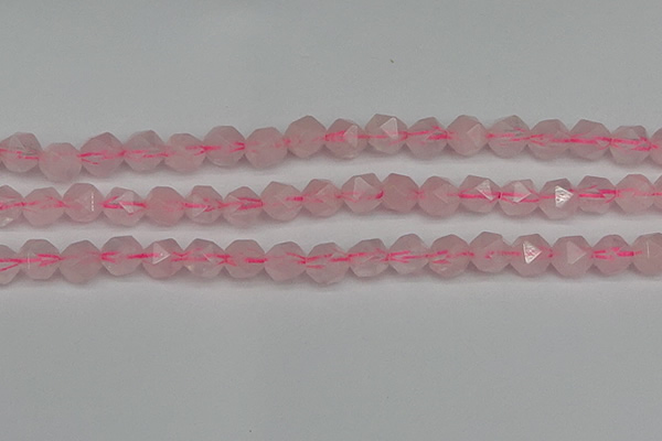 CNG7227 15.5 inches 10mm faceted nuggets rose quartz beads