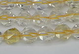 CNG7230 15.5 inches 6mm faceted nuggets citrine gemstone beads