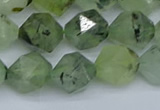 CNG7242 15.5 inches 10mm faceted nuggets green rutilated quartz beads