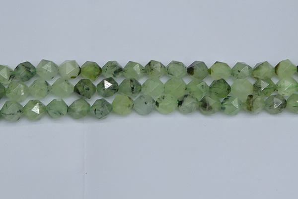 CNG7242 15.5 inches 10mm faceted nuggets green rutilated quartz beads