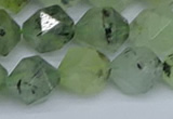 CNG7243 15.5 inches 12mm faceted nuggets green rutilated quartz beads