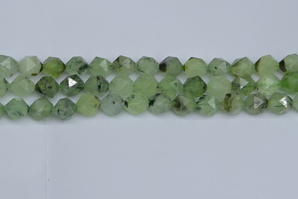 CNG7243 15.5 inches 12mm faceted nuggets green rutilated quartz beads