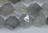 CNG7252 15.5 inches 10mm faceted nuggets cloudy quartz beads