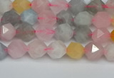 CNG7265 15.5 inches 6mm faceted nuggets morganite beads