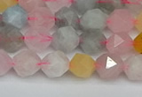 CNG7266 15.5 inches 8mm faceted nuggets morganite beads