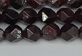 CNG7276 15.5 inches 8mm faceted nuggets red garnet beads