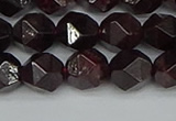 CNG7277 15.5 inches 10mm faceted nuggets red garnet beads