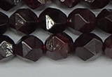 CNG7278 15.5 inches 12mm faceted nuggets red garnet beads