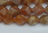 CNG7296 15.5 inches 8mm faceted nuggets sunstone beads