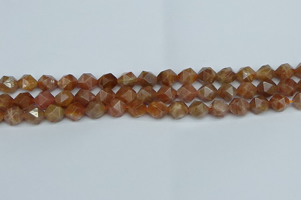 CNG7296 15.5 inches 8mm faceted nuggets sunstone beads