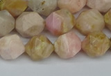 CNG7301 15.5 inches 8mm faceted nuggets pink opal gemstone beads