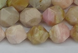 CNG7302 15.5 inches 10mm faceted nuggets pink opal gemstone beads