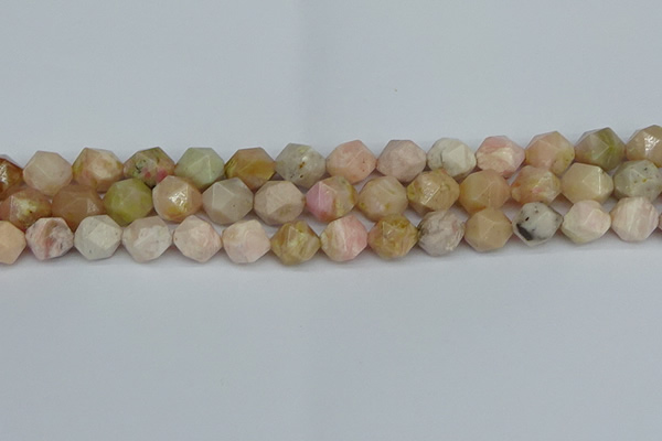 CNG7302 15.5 inches 10mm faceted nuggets pink opal gemstone beads