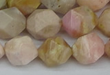 CNG7303 15.5 inches 12mm faceted nuggets pink opal gemstone beads