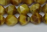 CNG7307 15.5 inches 10mm faceted nuggets golden tiger eye beads