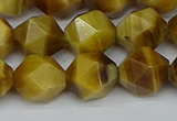 CNG7308 15.5 inches 12mm faceted nuggets golden tiger eye beads