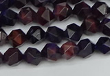 CNG7315 15.5 inches 6mm faceted nuggets purple tiger eye beads