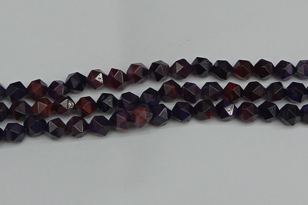 CNG7317 15.5 inches 10mm faceted nuggets purple tiger eye beads