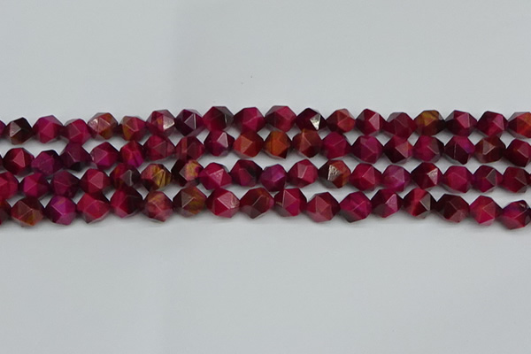 CNG7321 15.5 inches 8mm faceted nuggets red tiger eye beads