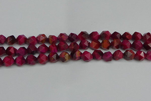 CNG7323 15.5 inches 12mm faceted nuggets red tiger eye beads