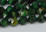 CNG7325 15.5 inches 6mm faceted nuggets green tiger eye beads