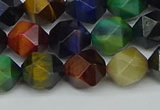 CNG7332 15.5 inches 10mm faceted nuggets mixed tiger eye beads