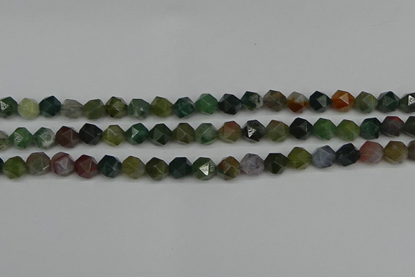 CNG7341 15.5 inches 8mm faceted nuggets Indian agate beads