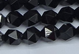 CNG7352 15.5 inches 10mm faceted nuggets Black agate beads